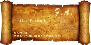 Fritz Albert névjegykártya