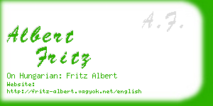 albert fritz business card